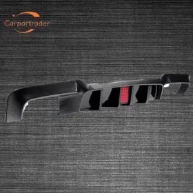 Abw2303et037 Gatauto For 10-16 Bmw F10 M5 528i 530i Rear Bumper Diffuser With Led Light Carbon Look