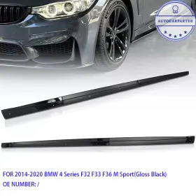 Abw2315et021 Gatauto For 2014-2020 4 Series Bmw F32 F33 F36 M Sport Gloss Black Side Skirts Extension