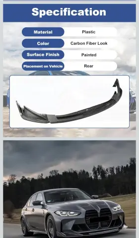 Zydyy119 Gearup Bmw M3 M4 G80 G82 2021-2024 Front Bumper Lip Splitter Spoiler Upgradeblack