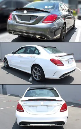 W-205 Gearzaar 4matic Rear Trunk Spoiler Wing Psm Style For 2015-21 Mercedes Benz W205 C63 Gloss Dvdhr