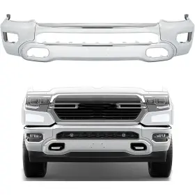 Ch1002407 Gearzaar Front Bumper Cover Lower Face Bar Chrome Steel For 2019-2022 Ram 1500 Cglmewcfov