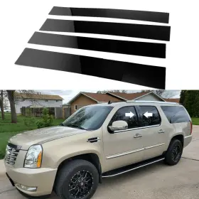 Gnt56215112 Gearzaar 4pc Door Trim Cover Kit Gloss Black For Cadillac Escalade 07-14 Pillar Posts Vqp