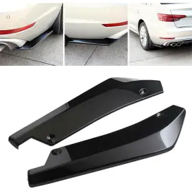H-cp5845 Gearzaar Universal Car Rear Bumper Lip Diffuser Splitter Canard Protector Gloss Black Nqj