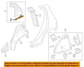 95470365 Gm Oem 12-20 Sonic Quarter Panel Inner Structure-upper Baffle