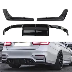 Goodnewstoreusa 550718425072 Rear Bumper Diffuser Lip Body Kit Fit Bmw F80 M3 F82 F83 M4 2015-20 Gloss Black