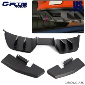 Gp541289 Gplusmotor Fit For 2015-2017 Ford Mustang Black Rear Bumper Diffuser With Side Valance 3pcs