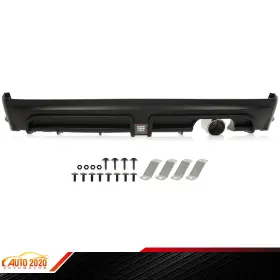 E-02bum1348zbk Grandorange Rear Bumper Spoiler With 3rd Brake Light And Muffler Tip Fit For Civic Sedan 2006-11