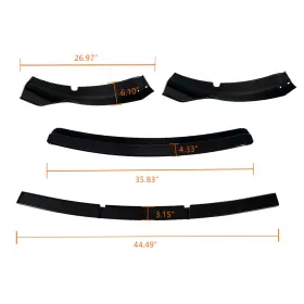 E-02esw3714bbk Grandorange Front Bumper Lip Spoiler Body Kit Fit For 15-20 Dodge Charger Srt Sedan 4 Door