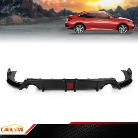 Gd0905007 Grandorange Rear Lip Diffuser Body Kit Led Light Fits 16-21 Honda Civic Carbon Fiber Style