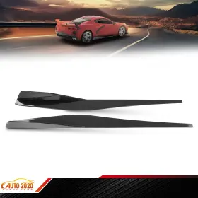 Gd2025080501 Grandorange Carbon Fiber Fits 2020-23 Corvette C8 2d Side Skirts Extension Lip Rocker Panel