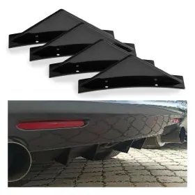 2039 Greatautopartsauxi Gloss Rear Bumper Diffuser 4 Fins Spoiler Lip For Hyundai Genesis Coupe 2010-16