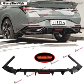 Hy008954 H Hengyi Soul Gloss Black Rear Bumper Diffuser Led Brake Light For 2021-2023 Hyundai Elantra