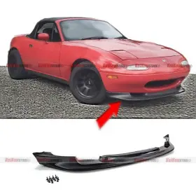 87687 Haikoustore For 90-97 Mazda Miata Mx-5 2dr Pu Black Gv Style Front Bumper Chin Lip Spoiler
