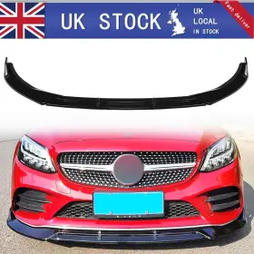 Han-001207-gb Han Fits Mercedes Benz W205 C-class 19-21 Front Bumper Lip Splitter Glossy Black