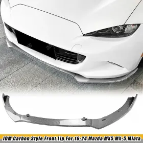 Han-009217-c Han Fits Mazda Mx5 Mx-5 Miata Nd Rf Jdm 2016-2024 Carbon Style Front Bumper Lip 3pcs