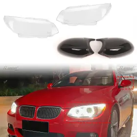 Hy011954-gb Han Hy007388 For Bmw 3-series E92-93 Coupe 2010-13 Lci Side Mirror Cap &headlight Lens Covers