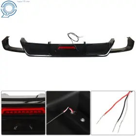Happy19star Hp62757 Rear Bumper Diffuser Lip With Led Light Gloss Black For Toyota Camry 2018 2019-2021