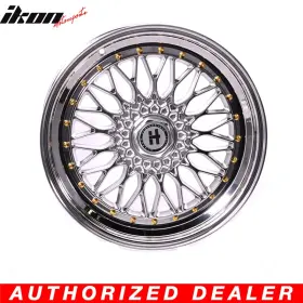 R-011995401014vcvcgd Hayame Performance Wheels X4 19x9.5 Wheel Rim Full Platinum And Gold Rivets 5x114.3 5x100