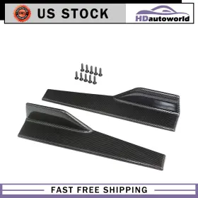 H0516646432ld Hdautoworld 45cm 2pc Carbon Fiber Car Side Skirts Spoiler Rocker Splitters Kits Anti-scratch