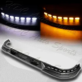 2-pu-216-led-pcf Hdc Autosports For 2016-2018 Toyota Rav4 Carbon Painted Led Sequential Lights Front Bumper Lip