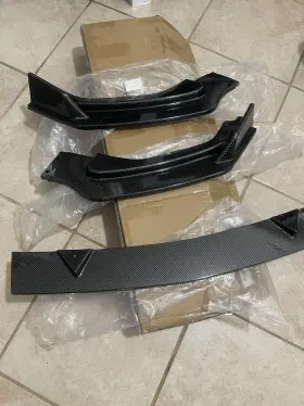 2-pu-512-pcf Hdc Autosports For 2018-2021 Infiniti Q50 Premium Carbon Look Front Bumper Lip No Screws In Box