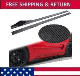 Bap-013 Hecasa 75 Carbon Style Side Skirt Extension Body Splitter For 97-04 Chevy C5 Corvette