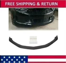 Bap11074 Hecasa Front Bumper Spoiler Lip For 16-24 Chevy Camaro Ss V8 Tinted Matte Black