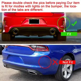 Bap11398 Hecasa Fit 15-23 Dodge Charger Srt Rear Bumper Valance Diffuser Matte Black Pp