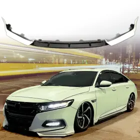 Bap11643 Hecasa Yf Style Front Bumper Lip Splitter Painted White For 2018-2020 Honda Accord