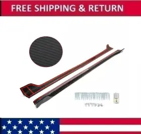 Bap11706 Hecasa Fits 17-23 Tesla Model 3 Side Skirt Extension Rocker Panel - Carbon Fiber Print