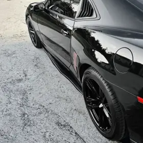 Bap11751 Hecasa Side Skirts Extension For 2010-15 Chevy Camaro Ss Ls Lt Gloss Black Rocker Panel