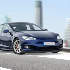 Bap12065 Hecasa Carbon Fiber Style Front Bumper Splitter Lip For Tesla Model S 2016-2020