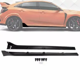 Bsap000004088 Hecasa For Honda 2016-2021 Civic Lx Ex Si 4 Dr Sedan Side Skirt Extension Type-r Style