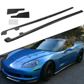 Gnt56214940 Hecasa Matte For 05-13 Corvette C6 Base Zr1 Style Side Skirts Rocker Panel Mud Flaps