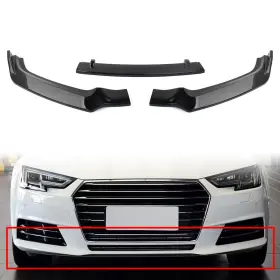 Hkseller-au 550732993939 Us 3pcs/set Front Bumper Lip Spoiler Kit For Audi A4 2017-2018 Glossy Black