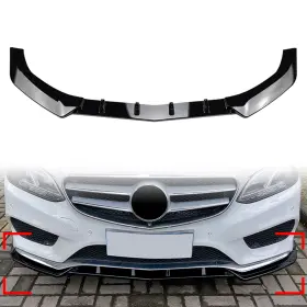 Hkseller-au 550756835598 Us Front Bumper Lip Spoiler Kit For Benz E Class W212 E200 Sport 13-15 Black