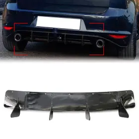 Hkseller-au 834561115930 Rear Bumper Lip Diffuser Spoiler Splitter Fit Volkswagen Golf 7 Mk7 2014-17