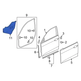 72361tbaa11 Honda Oe For Civic 2016-2021 Front Left Door Water Deflector
