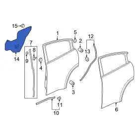 72821t7a000 Honda Oe For Hr-v 2016-2022 Rear Right Door Water Deflector