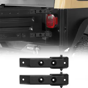 Mmr.10085 Hooke Road Pair Durable Steel Rear Tailgate Hinge Set Fit 1987-1995 Jeep Wrangler Yj Black