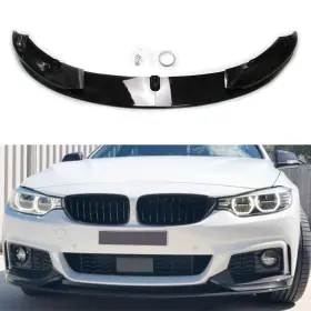 Hukyu 550733465985 Us For Bmw F32 F33 F36 4 Series M Sport 2014-2020 Front Bumper Lip Glossy Black