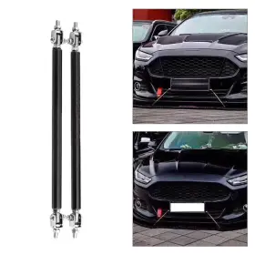 Hukyu 612016213161 Black Adjustable Front Bumper Lip Splitter Strut Rod Tie Bar For Universal 15cm