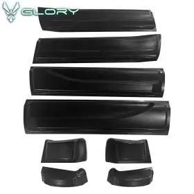 02ffa-totun14-bs2-sm Hyper Glory Fits 14-15 Toyota Tundra Side Body Molding Cladding Panel Kit Black 8pcs Abs