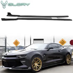 Bls-cc16ik-pp Hyper Glory Fits 16-24 Chevy Camaro Side Skirts Ikon Style Extension Unpainted Black Pp