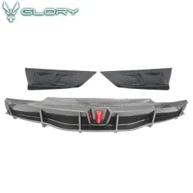 Cb-a013106 Hyper Glory For 20-24 Tesla Y Ikon Rear Led Diffuser Lip With Corner Aprons Carbon Fiber Print