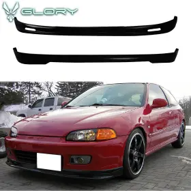 Cb-a013180 Hyper Glory Fits 92-95 Honda Civic Hatchback Front Rear Bumper Lips Splitters Mugen Style