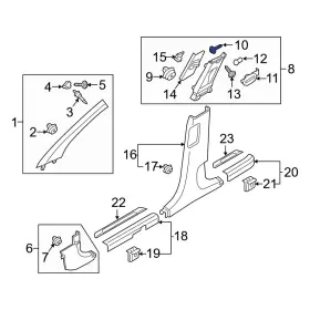 1249205121 Hyundai Oe For Sonata 2018-2019 Interior Door Pull Handle Screw