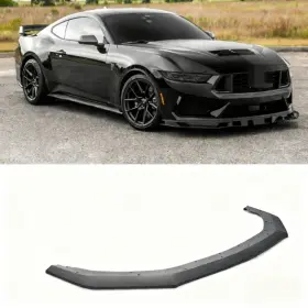 2-pu-376 Iaccessoryonline Unpainted Black Front Bumper Lip Body Kit Spoiler For 24-25 Ford Mustang G-style