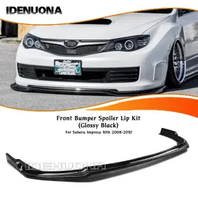 4de2425 Idenuona Gloss Black Front Bumper Spoiler Lip Kit For Subaru Impreza 10.5th 08-10 09