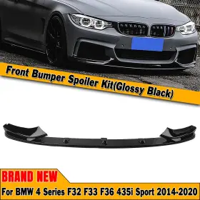 51192334548 Idenuona For 2014-20 2015 Bmw F32 F33 F36 4 Series M Sport Front Bumper Spoiler Lip Black